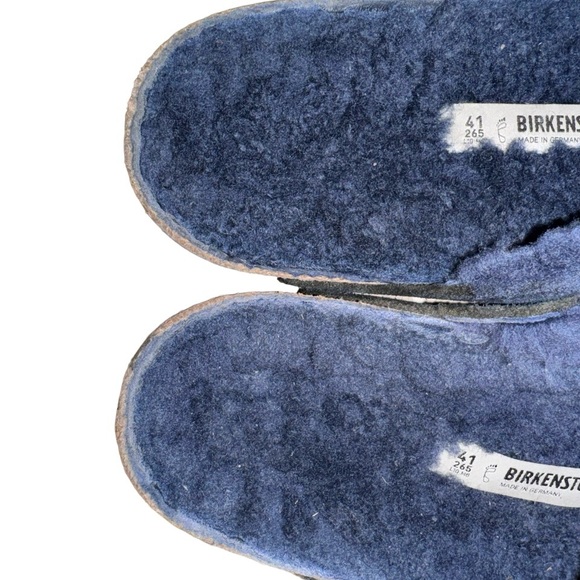 BIRKENSTOCK Arizona blue fur suede sandals women’s shoes size 41 10 10.5 - Picture 15 of 17